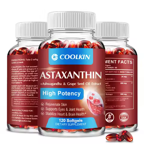 Astaxanthin 24mg - with Ashwagandha, Grape Seed Oil Extract - for Joint, Brain, Immune and Heart Sup