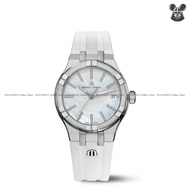 MAURICE LACROIX AI1106-SS000-170-7 Women's Analog Watch AIKON Quartz Date 35mm Rubber White Mother o