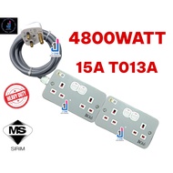 HEAVY EXTENSION SOCKET 4WAY15A TO 13A Metal HEAVY DUTY 110/193 X 3C 2.5mm cable CC WIRE  4800WAAT