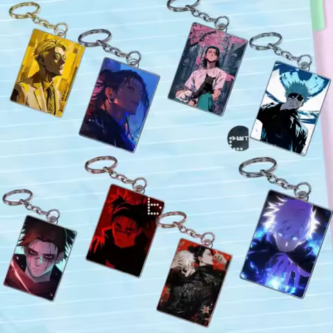 Acrylic Card Key Chain for Jjk Yuuta Okkotsu Satoru Gojo Kento Nanami Ryomen Sukuna Chibi Version Ba
