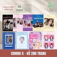 [Combo of 5 books] LINOTE KPOP 200-page horizontal notebook - Korean music group, B5, 60gsm paper, S