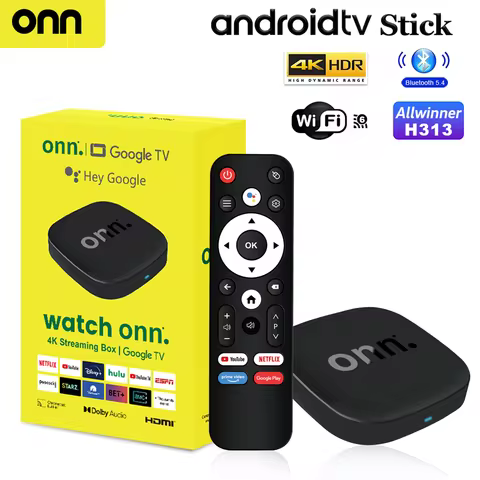 Onn 4K Android 13 Smart TV Box 4K Quad Core Set-Top Box 5G Connectivity 8GB 128G Voice Remote for St