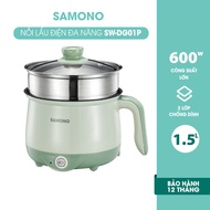 Nồi Điện Đa Năng Dung Tích 1.5L Samono SW-DG01P Phủ 2 Lớp Chống Dính Công Suất 600W Kèm Xửng Hấp