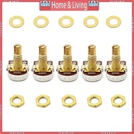 ci 5pcs A500K Potentiometer Splined Pot Electric Guitar Bass Effect Amp Tone Volume