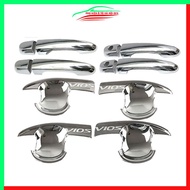 Ốp tay nắm cửa hõm cửa ô tô Vios 2014-2018 mạ crom trang trí dán chống trầy xước cửa xe hơi