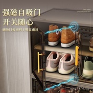 Anti-dust Style Door Value Yan Entry Red Storage Multi-Layer Cabinet Transparent Combined Shoe Rack 
