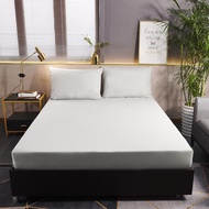 Solid Color Brushed Cleaning Pad Bed Sheet Mattress Cover Five-Star Hotel Use Bag Anti-Slip Fixed Single Double Pure Cotton Nude Sleeping Level Skin-Friendly Soft Four Seasons Universal