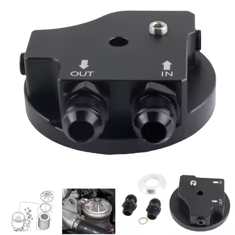 11421711075 Engine Oil Filter Cap With Oil Cooler Fittings for BMW M50 S50 S52 S54 E36 E46 Aluminum 