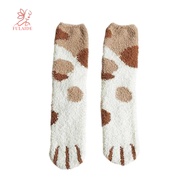 fulaide- Cute Socks Polyester Fuzzy Socks Cat Paw Floor Socks Warm Fuzzy Slipper Socks for Women Men