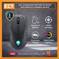 Dell Alienware AW720M Tri Mode RGB Wireless Gaming Mouse with 26000 DPI (Grey / Lunar Light)