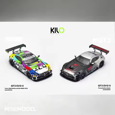 KILO 1:64 GT3 EVO II Presentation Black / Bathurst 12h 2025 #888 Diecast Model Car
