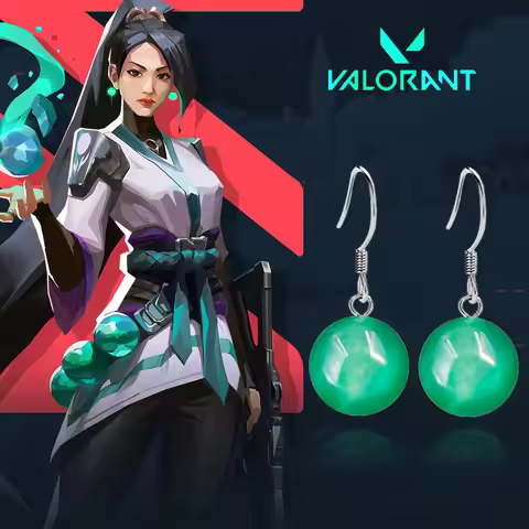 Game Valorant Earrings Game Character SAGE Green Ball Pendant Earring Ear Clips For Women Cosplay Pr