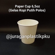 Paper Cup 6,5 oz / Gelas Kertas Kopi / Jasuke | Putih Polos 6 oz
