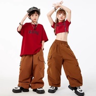 Ready Stock 100-175cm Street Dance Children's Trendy Clothing Boys Girls Jazz Dance Performance Clot