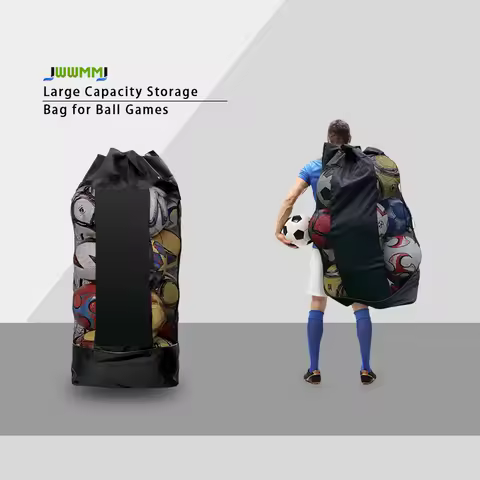 1pcs Adjustable Shoulder Strap Sports Ball Bag Mesh Basketball Team Balls Holder for Soccer And Foot