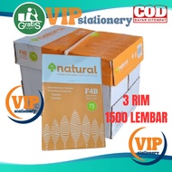 Paper F4natural 3-rim/ = 1500 sheets HVS Paper F4natural/ photocopy paper/HVS F4 photocopy paper