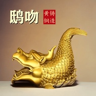 All Copper Kiss Ornaments Kitchen Brass Dragon Head Fish Aoyu Auspicious Beast Chi Kiss Bronze Ornam