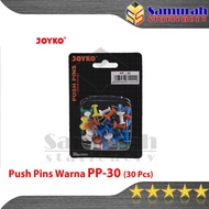 Push Pins Warna Joyko PP-30 / Clip PP 30 TR Transparant / Dop / Paku Mading Styrofoam / Jarum Tekan