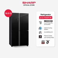 SHARP ตู้เย็น 4 ประตู ขนาด 18.5 คิว รุ่น SJ-FX52GP-BK SJ-FX52GP-BR สีดำ /สีดำ-แดง