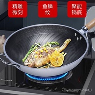 Honeycomb Stainless Steel Wok Non-Coated Non-Stick Pan Gas Stove Induction Cooker Special Use Frying Pan Household Pan20
