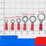 [100 Pieces]- RV1.25-3 Round Cos Head 19A Wire Size 0.25-1.65mm2 Red M3 Screw Components IC2