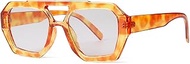 Vintage Square Aviator Sunglasses Women Men 70s Flat Pilot Fashion Sunnies Stylish Frame Sun Glasses