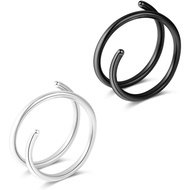 1-15PCS Double Hoop Nose Ring for Single Piercing 18G 20G 22G Spiral Nose Rings Hoops 18 20 22 Gauge