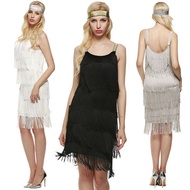 Fashion Women Straps Dress Tassels Glam Party Dress Gatsby Fringe Flapper Costume Dress