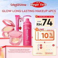Glad2Glow 3/4PCS Perfect Cover Glow Cushion + Powder Foundation + Brightening Lip Serum + Setting Sp