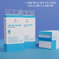 Gumi wall-mounted multi-purpose tissue paper, box of 6 bags and 4 bags, genuine high-quality green s