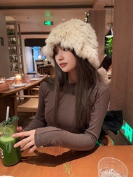 เสื้อยืดผู้หญิงผ้าขนสัตว์ขนแกะสูง ทรงปกติ แขนยาว คอโปโล ปิดด้วยกระดุม ผ้าขนสัตว์ขนแกะแท้ ผ้าขนสัตว์ข
