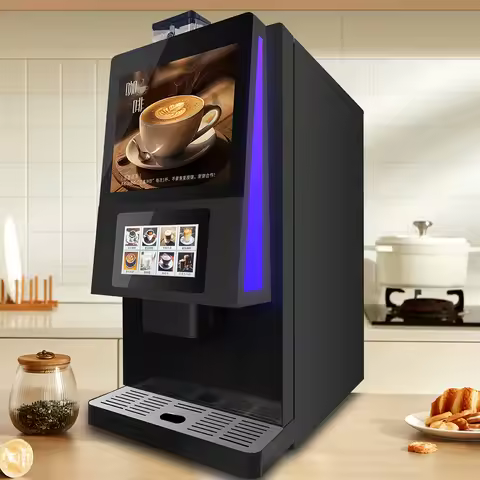 Automatic 7" Touch Screen Maquina Cafetera Profesional Italiana Commercial Street Coin Operated Coff