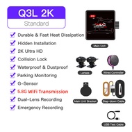 กล้องรถจักรยานยนต์ VSYS Q3L 2K กล้องด้านหน้าและด้านหลังสนับสนุน 5G WiFi การตรวจสอบที่จอดรถ G เซนเซอร