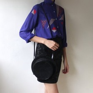 FOAK古著 Charles Jourdan黑色麂皮帽子包