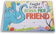Dr. Seuss Horton Hears a Who ''Bona Fide Friend'' Recognition Award Certificates - 18 Count