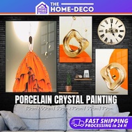 [ 3 PIECES ] 80cm x 60cm / 70cm x 50cm Crystal Porcelain Painting Frame Modern Luxury Alloy Wall Han