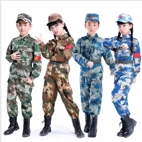 Tactical Military Uniform for Children's Day Camouflag Disguise Adult Halloween Costume for Kid Girl