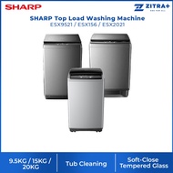 SHARP 9.5KG/15KG/20KG Top Load Fully Auto Washing Machine | SS Drum | LED Digit | Wind Dry | Auto Soak | Child Lock