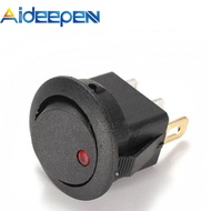 Aideepen ไฟจุด LED 12V สีแดงไฟตัดหมอกทรงกลมสำหรับรถยนต์เรือสวิตช์เปิด-ปิด