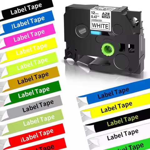 1PCS TZe 6/9/12/18/24mm Laminated Label Ribbons TZe-231 TZe-241 TZe-251 TZ-335 Compatible for Brothe