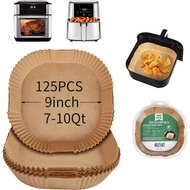 125 Keping Pelapik Air Fryer Besar Pakai Buang Serasi dengan Chefman XL 8-Qt Family Air Fryer, 9 inc