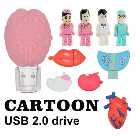 New hot sell Plastic U disk Doctor Nurse models USB 2.0 Flash Memory Pen Drive 4GB 8GB 16GB 32GB 64G