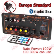 (ฟรีสายลำโพง 2 เส้น)D100 220V 12V 24V 900W Bluetooth 5.0เครื่องขยายเสียงซับวูฟเฟอร์ Dual ไมโครโฟนเคร