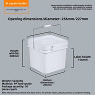Thickened Plastic Bucket Portable Liquid Fertilizer Paint Bucket with Cover White Rectangular 5/18/2