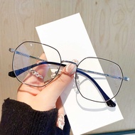 Metal Large Frame Glasses Frame Ladies Flat Glasses Trendy Full Frame Glasses Frame Anti-Blue Glasse