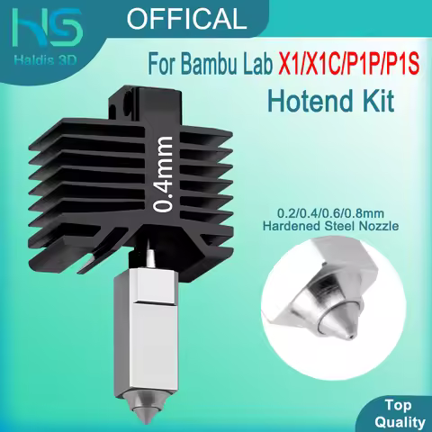 Upgrade Hotend For Bambu Lab X1/X1C Hot End For Bambulab P1P/P1S Hardened Steel Nozzle 0.2/0.4/0.6/0