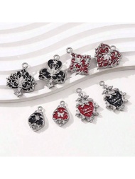 5pcs Poker Element Pendant Charms, DIY Earrings, Necklace, Jewelry Accessories
