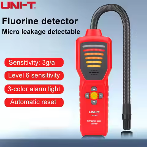 UNI-T UT336A/B Refrigerant Leak Detector: 6-Level Sound & Light Alarm Ideal for Freon/Fluorocarbon R