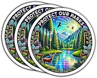 (3 Psc) Protect Our Parks Sticker - Anti Oligarchy Sticker - Resist Doge - Political Progressive - H