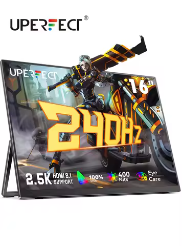 UPERFECT 16" 2K 240Hz Portable Monitor 100%DCI-P3 16:10 HDR FreeSync IPS Eye Care External Gaming Di